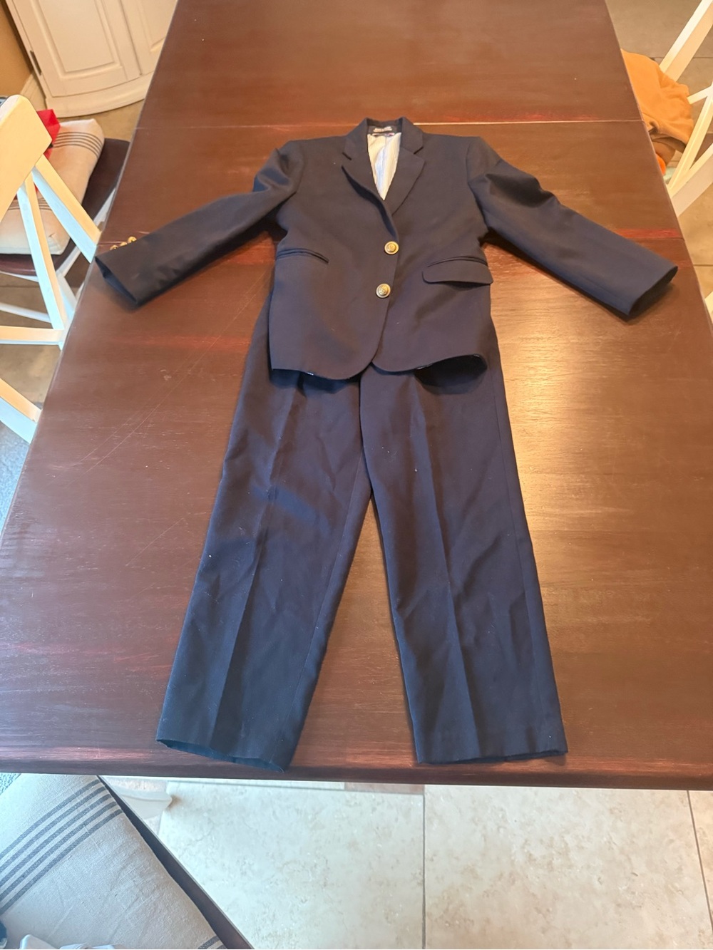 Tommy Hilfiger Navy Boys' Suit Blazer & Trousers with Gold Buttons